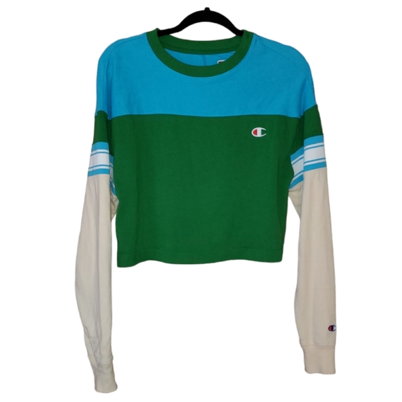 Champion Tops - Champion Crop Colorblock Long Sleeve tee